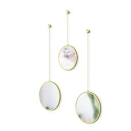 Umbra Dima Round Wall Mirror - Brass - Set of 3 - thumbnail 5