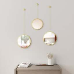 Umbra Dima Round Wall Mirror - Brass - Set of 3 - thumbnail 4