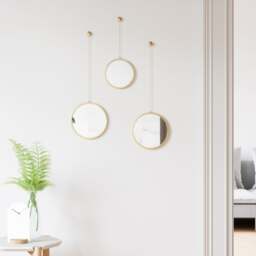 Umbra Dima Round Wall Mirror - Brass - Set of 3 - thumbnail 3