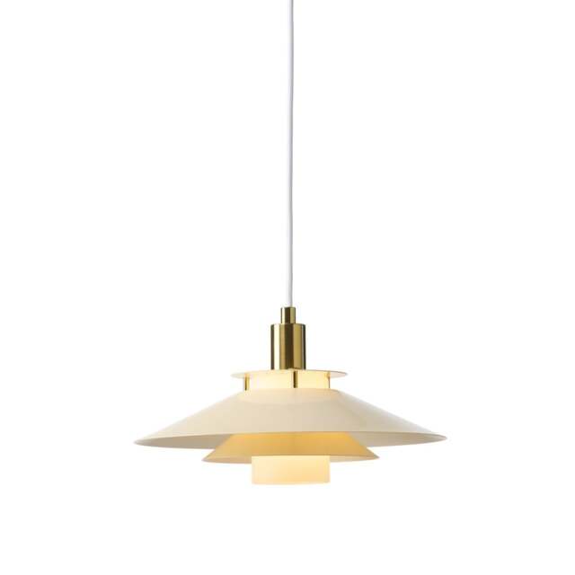 Halo Design Rivoli Pendant Light - O26 Colour: Glossy Cream/ Brass - image 1