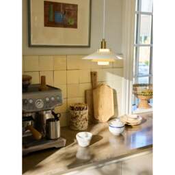 Halo Design Rivoli Pendant Light - O26 Colour: Glossy Cream/ Brass - thumbnail 2