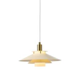 Halo Design Rivoli Pendant Light - O26 Colour: Glossy Cream/ Brass