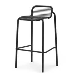 Normann Copenhagen Vig Outdoor Bar Stool - Black Steel - 75cm