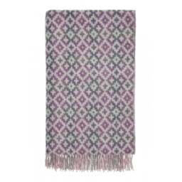 Bronte By Moon Pure New Wool Throw - Dartmouth - Heather - thumbnail 1