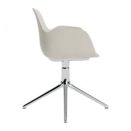Normann Copenhagen Form Armchair Swivel - 4 Leg - Light Grey - Aluminium Legs Shell Colour: Light Grey, Leg Colour: Aluminium - thumbnail 3