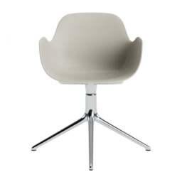 Normann Copenhagen Form Armchair Swivel - 4 Leg - Light Grey - Aluminium Legs Shell Colour: Light Grey, Leg Colour: Aluminium - thumbnail 2