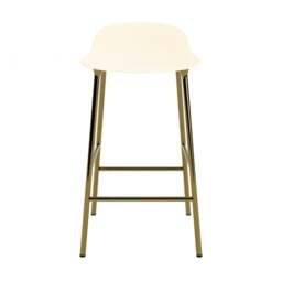 Normann Copenhagen Form Barstool - 65cm - Cream - Brass Legs Shell Colour: Cream, Leg Colour: Brass - thumbnail 2