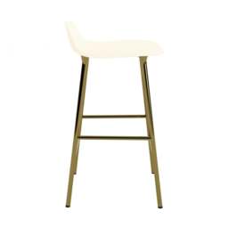 Normann Copenhagen Form Barstool - 65cm - Cream - Brass Legs Shell Colour: Cream, Leg Colour: Brass - thumbnail 3