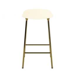 Normann Copenhagen Form Barstool - 65cm - Cream - Brass Legs Shell Colour: Cream, Leg Colour: Brass - thumbnail 4
