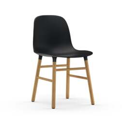 Normann Copenhagen Form Chair - Black - Oak Legs Shell Colour: Black, Leg Colour: Oak - thumbnail 1