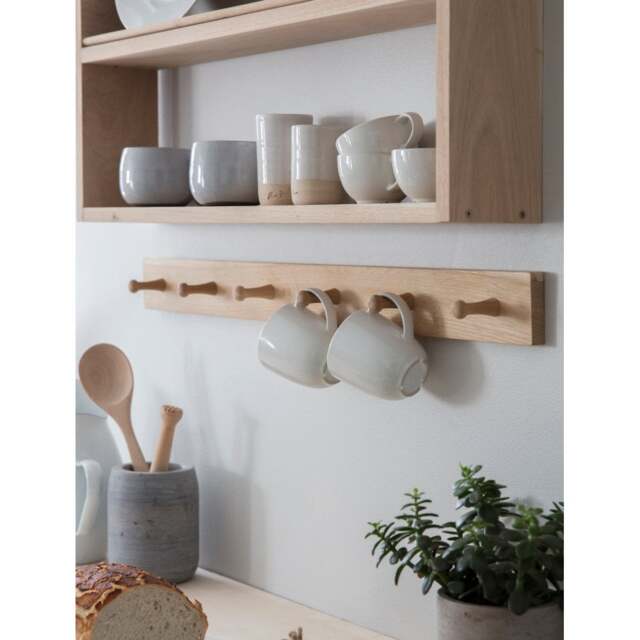 Garden Trading Hambledon Peg Rail - Natural - Natural - Large - 6 Pegs Size: Large - image 1