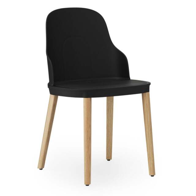 Normann Copenhagen Allez Chair - Black - Lacquered Oak Legs - Polyamide Seat Colour: Black, Leg Colour: Lacquered Oak, Seat Option: Polyamide - image 1