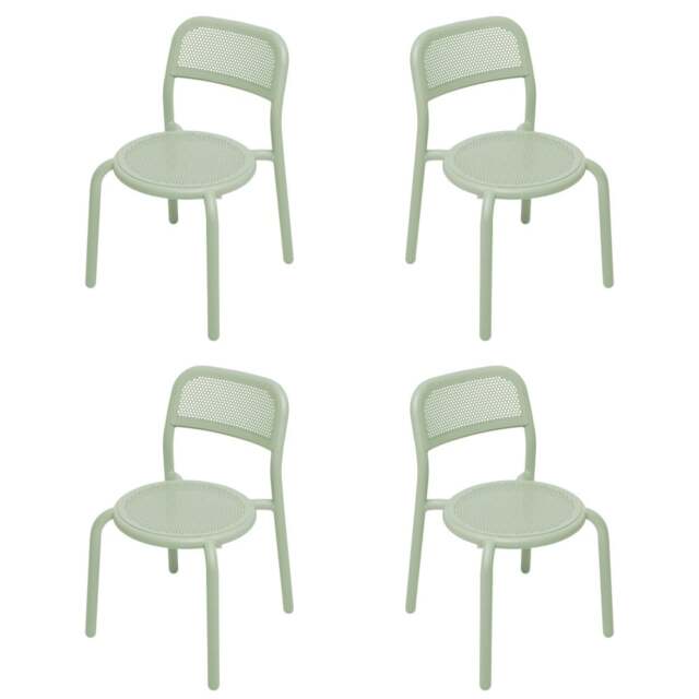 Fatboy Set of 4 Toni Stackable Garden Armchairs - Mist Green Colour: Mist Green - image 1