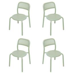 Fatboy Set of 4 Toni Stackable Garden Armchairs - Mist Green Colour: Mist Green - thumbnail 1
