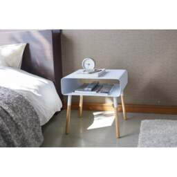 Yamazaki Low Side Table with Storage Shelf - White - thumbnail 3