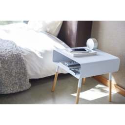 Yamazaki Low Side Table with Storage Shelf - White - thumbnail 4