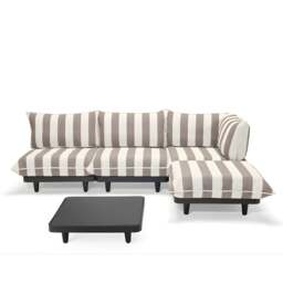 Fatboy Paletti Outdoor Set &amp Anthracite Table - Large Colour: Stripe Cacao (Right)