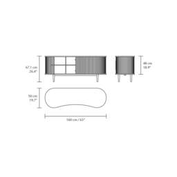 Umage Audacious Sideboard - Dark Oak - 160cm - Sugar Brown Colour: Sugar Brown - thumbnail 7