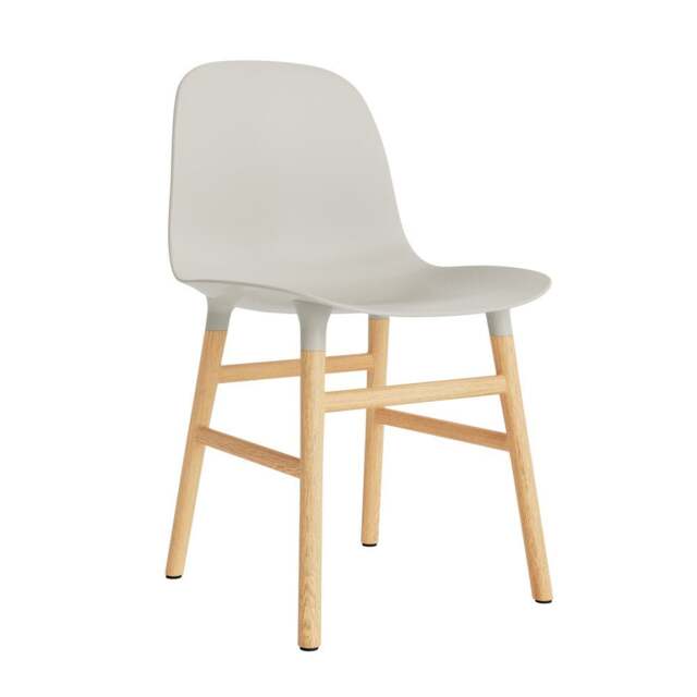 Normann Copenhagen Form Chair - Light Grey - Oak Legs Shell Colour: Light Grey, Leg Colour: Oak - image 1