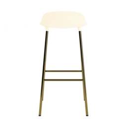 Normann Copenhagen Form Barstool - 75cm - Cream - Brass Legs Shell Colour: Cream, Leg Colour: Brass - thumbnail 4