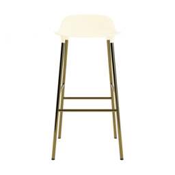 Normann Copenhagen Form Barstool - 75cm - Cream - Brass Legs Shell Colour: Cream, Leg Colour: Brass - thumbnail 2