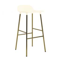 Normann Copenhagen Form Barstool - 75cm - Cream - Brass Legs Shell Colour: Cream, Leg Colour: Brass - thumbnail 1
