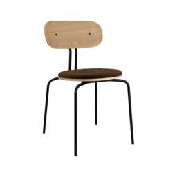 Umage Curious Dining Chair - Oak - Black Legs - Teddy Brown Cushion Leg Colour: Black Legs, Colour: Teddy Brown - thumbnail 1