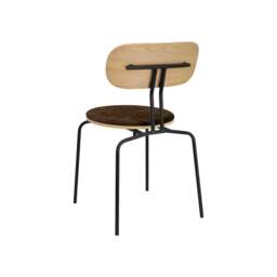 Umage Curious Dining Chair - Oak - Black Legs - Teddy Brown Cushion Leg Colour: Black Legs, Colour: Teddy Brown - thumbnail 2