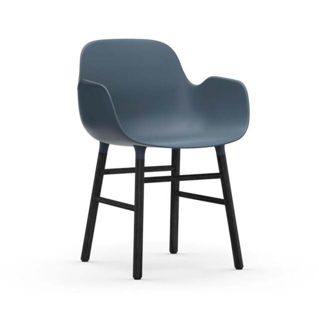 Normann Copenhagen Form Armchair - Blue - Black Oak Legs Shell Colour: Blue, Leg Colour: Black Oak - image 1
