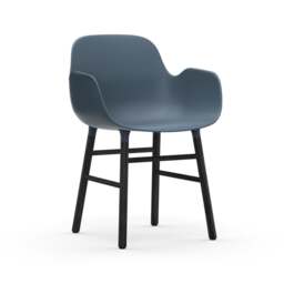 Normann Copenhagen Form Armchair - Blue - Black Oak Legs Shell Colour: Blue, Leg Colour: Black Oak