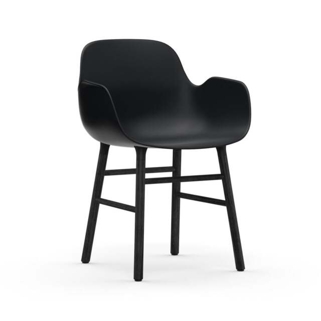 Normann Copenhagen Form Armchair - Black - Black Oak Legs Shell Colour: Black, Leg Colour: Black Oak - image 1