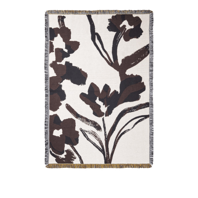 Ferm Living Cilla Tapestry Cotton Blanket/Throw - Off-white/Dark Grape - 120cm x 170cm - image 1