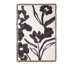 Ferm Living Cilla Tapestry Cotton Blanket/Throw -  Off-white/Dark Grape - 120cm  x 170cm