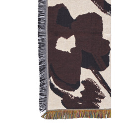 Ferm Living Cilla Tapestry Cotton Blanket/Throw -  Off-white/Dark Grape - 120cm  x 170cm - thumbnail 2