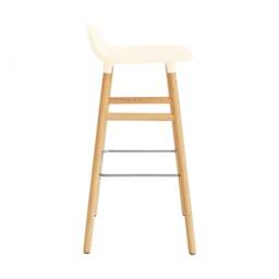 Normann Copenhagen Form Barstool - Wood - 75cm - Cream - Oak Legs Shell Colour: Cream, Leg Colour: Oak - thumbnail 3