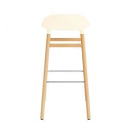 Normann Copenhagen Form Barstool - Wood - 75cm - Cream - Oak Legs Shell Colour: Cream, Leg Colour: Oak - thumbnail 4