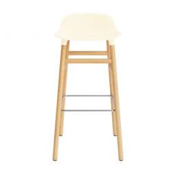 Normann Copenhagen Form Barstool - Wood - 75cm - Cream - Oak Legs Shell Colour: Cream, Leg Colour: Oak - thumbnail 2