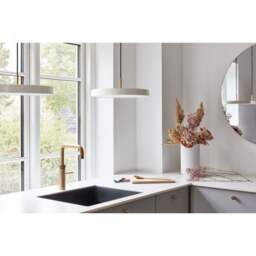 Umage Asteria Plus Pendant Lamp - Pearl White - Medium - Brass Top Colour: Pearl White, Size: Medium, Style: Brass - thumbnail 2