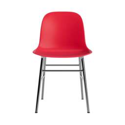 Normann Copenhagen Form Chair - Bright Red - Chrome Legs Shell Colour: Bright Red, Leg Colour: Chrome - thumbnail 2
