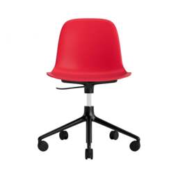 Normann Copenhagen Form Chair Swivel - 5 Wheel - Gas Lift - Bright Red - Black Legs Shell Colour: Bright Red, Leg Colour: Black - thumbnail 2