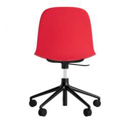 Normann Copenhagen Form Chair Swivel - 5 Wheel - Gas Lift - Bright Red - Black Legs Shell Colour: Bright Red, Leg Colour: Black - thumbnail 4