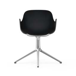 Normann Copenhagen Form Armchair Swivel - 4 Leg - Black - Aluminium Legs Shell Colour: Black, Leg Colour: Aluminium - thumbnail 4