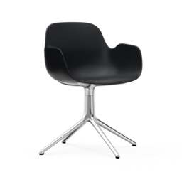 Normann Copenhagen Form Armchair Swivel - 4 Leg - Black - Aluminium Legs Shell Colour: Black, Leg Colour: Aluminium - thumbnail 1