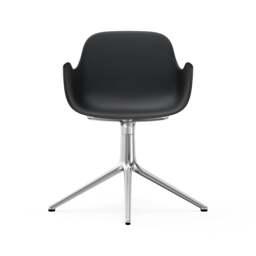 Normann Copenhagen Form Armchair Swivel - 4 Leg - Black - Aluminium Legs Shell Colour: Black, Leg Colour: Aluminium - thumbnail 2
