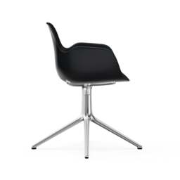 Normann Copenhagen Form Armchair Swivel - 4 Leg - Black - Aluminium Legs Shell Colour: Black, Leg Colour: Aluminium - thumbnail 3