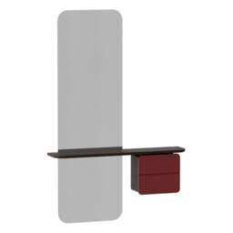 Umage One More Look Storage Mirror - Dark Oak - Ruby Red Colour: Ruby Red