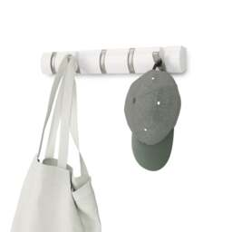 Umbra Flip 5 Hook Coat Rack - White/Nickel