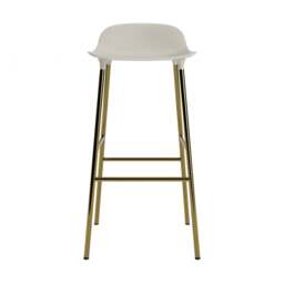 Normann Copenhagen Form Barstool - 75cm - Light Grey - Brass Legs Shell Colour: Light Grey, Leg Colour: Brass - thumbnail 2