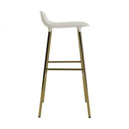 Normann Copenhagen Form Barstool - 75cm - Light Grey - Brass Legs Shell Colour: Light Grey, Leg Colour: Brass - thumbnail 3