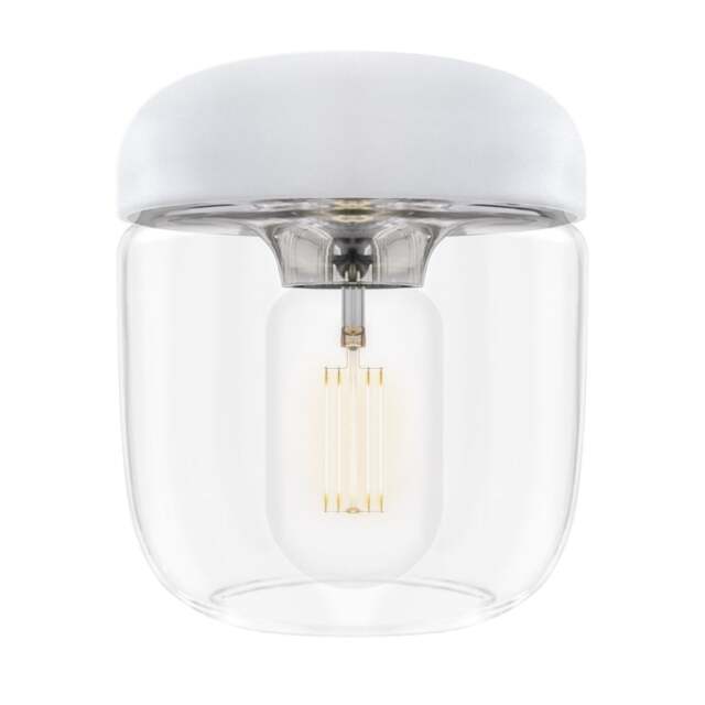 Umage Acorn Pendant Light Shade - White/Polished Steel Bulb Option: With Bulb - image 1